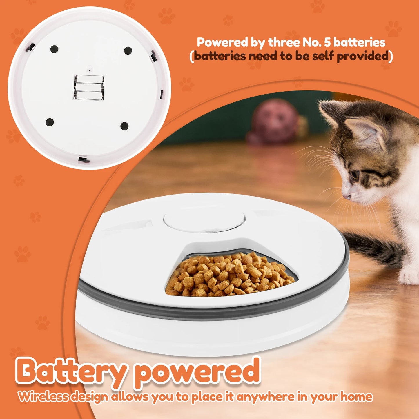 6 Meals Pet Food Dispenser
