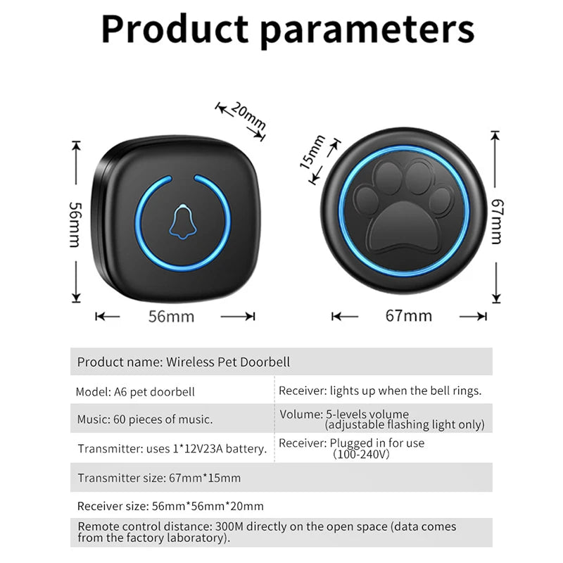 Wireless Pet Touch Doorbell